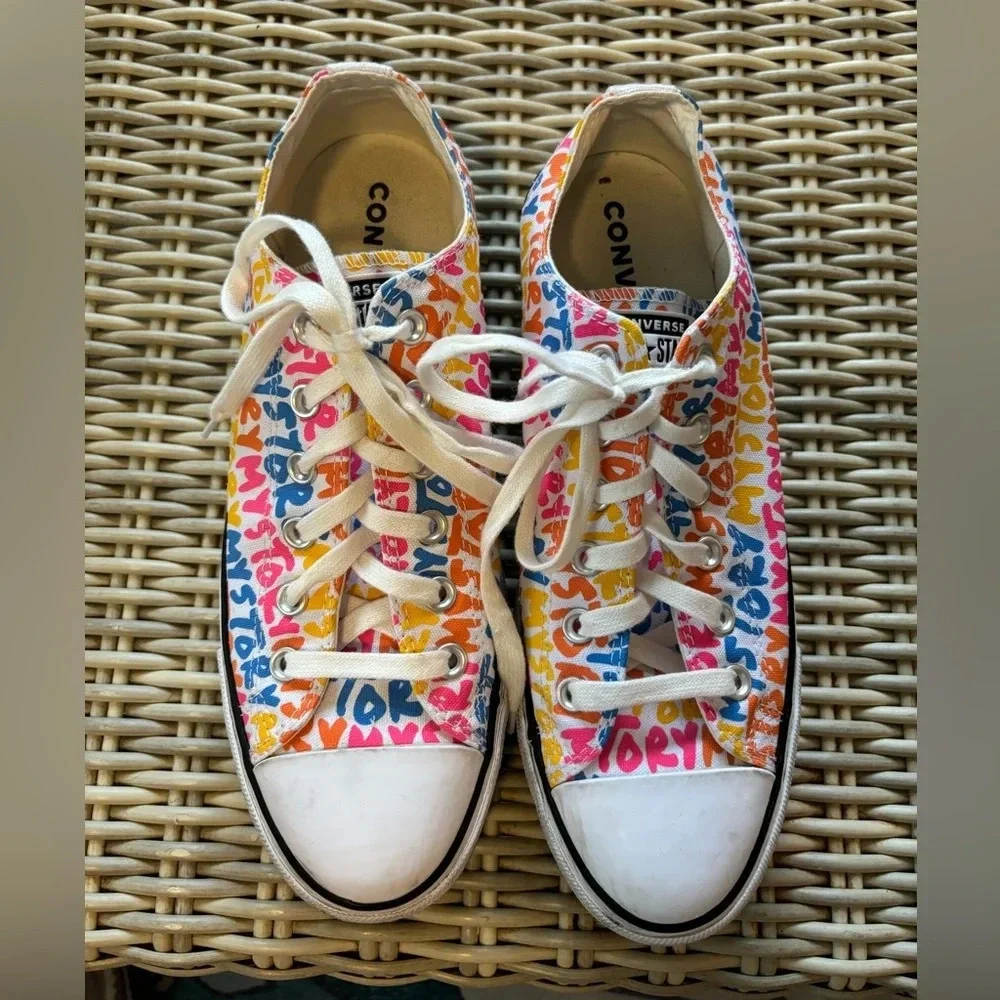 Converse Chuck Taylor All Star‎ Platform “My Story” Sneakers 10 colorful y2k